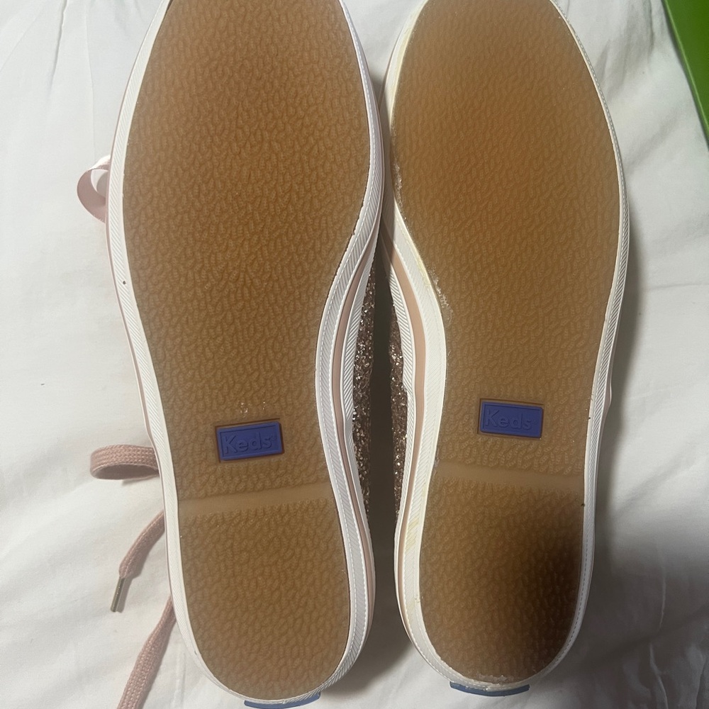 Keds Rose Gold Glitter Sneakers - Picture 3 of 9